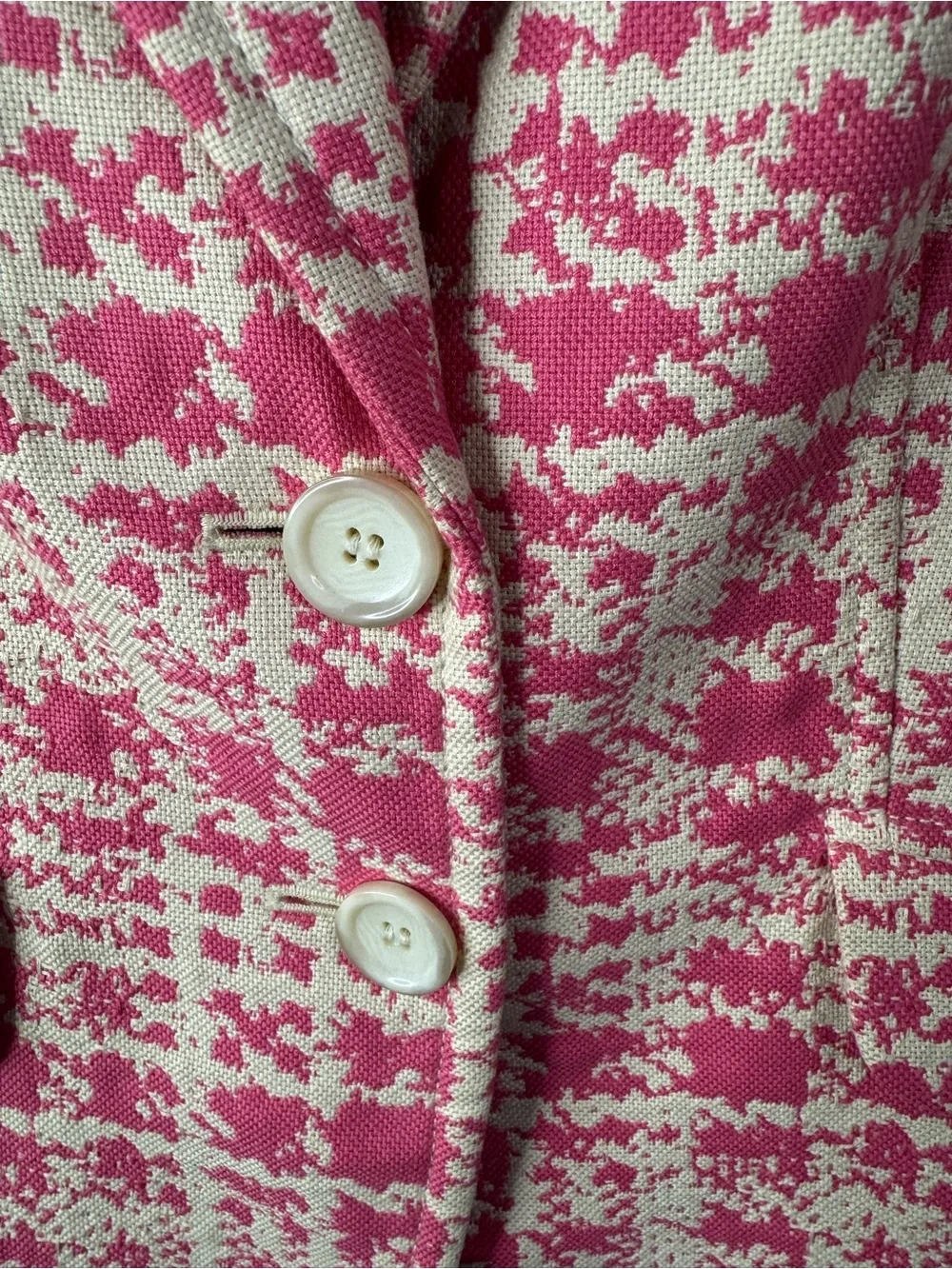 Ann Taylor Pink Cream Tweed Blazer Jacket Women’s Size 6 Career Preppy Classic